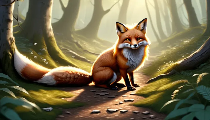 scene 2: the cunning of the fox and the doubt in the heart of the sparrow
image idea:

fox: the fox is confusing the sparrow wit...