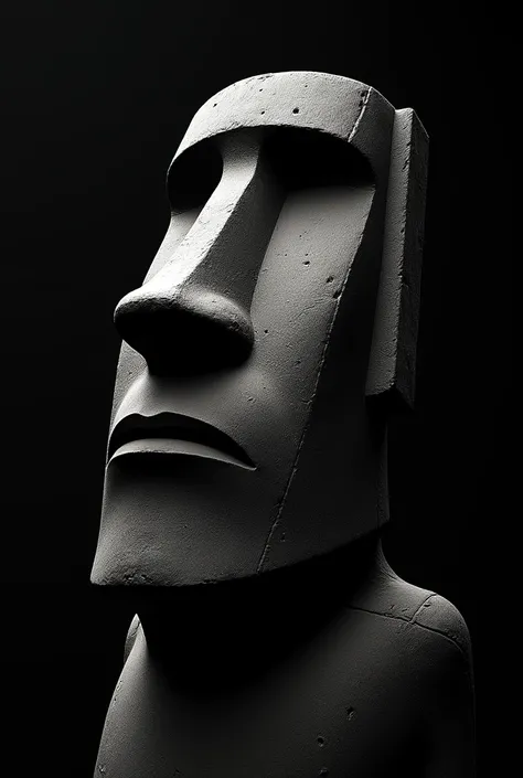 create a black team jersey with art inside a moai stone head