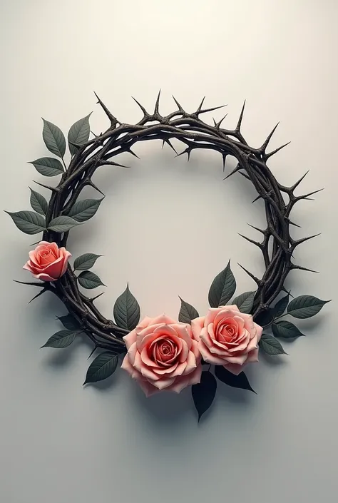 Logo with a crown of thorns with roses