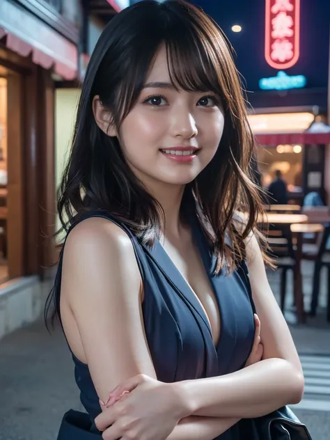 (8k, RAW Photos,Highest quality, High resolution:1.1), (Ultra-realistic:1.4),(Realistic, Realistic:1.3),The Beauty of Japan、1 person、(smile:1.1))、((Also々funny Face:1.2)),chest:1.2、Butt、Vice City Style