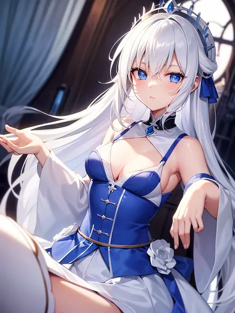 Princess white hair blue eyes 
 
