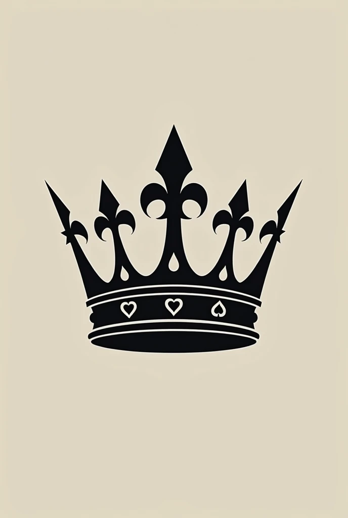 Crown with minimalist poker design for t-shirts