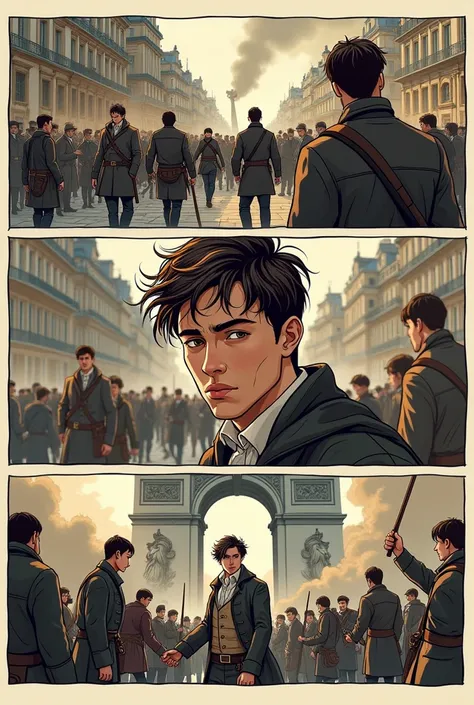 An animated comic featuring several pictures of different Sebas from the French Revolution 