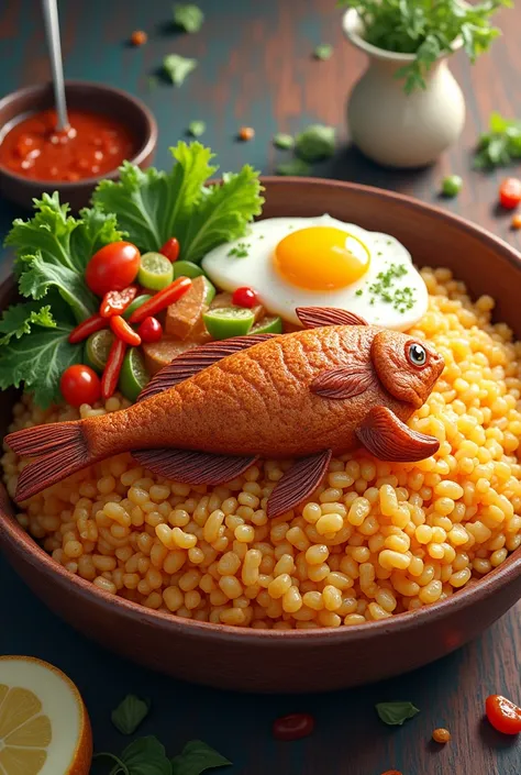 Nasi kuning kering ikan,telur sayur pedas animme
