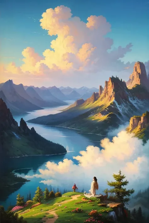 Highest quality、Landscape painting、A landscape of clouds、Spectacular views、grow