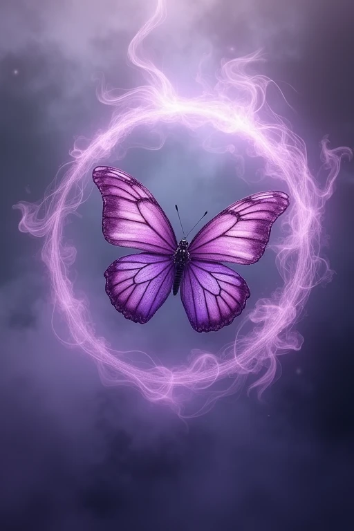 Icon ring smoke purple butterfly々