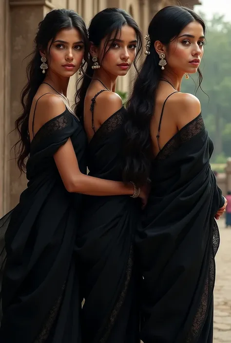 Indian women in balck saree