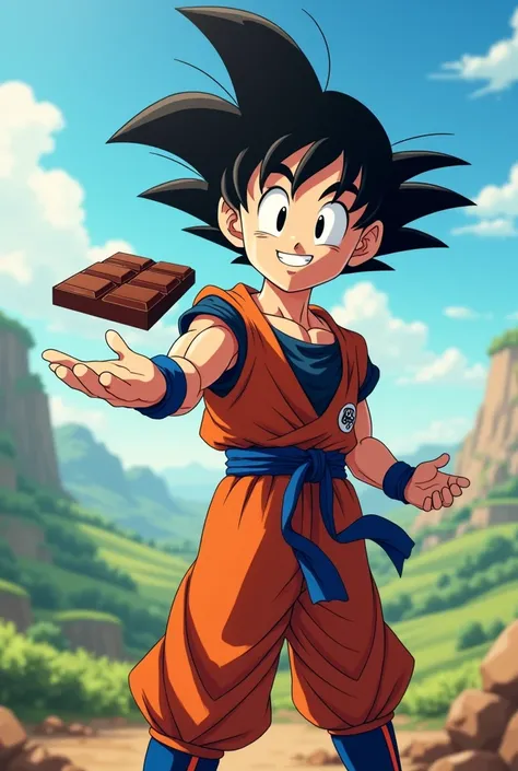 Goku passing me a chocolate