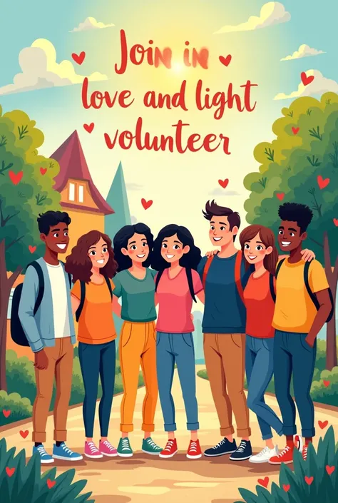 School Love Light Volunteer Club Organization Department Recruitment Poster