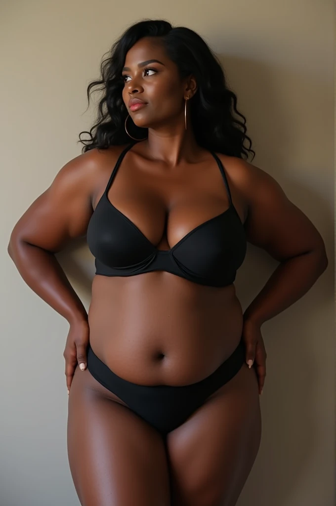 Chubby black woman with big breasts 