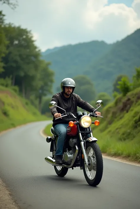 Honda cd125 running on the road