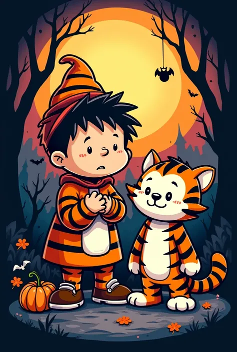 halloween Calvin hobbes t shirt design 