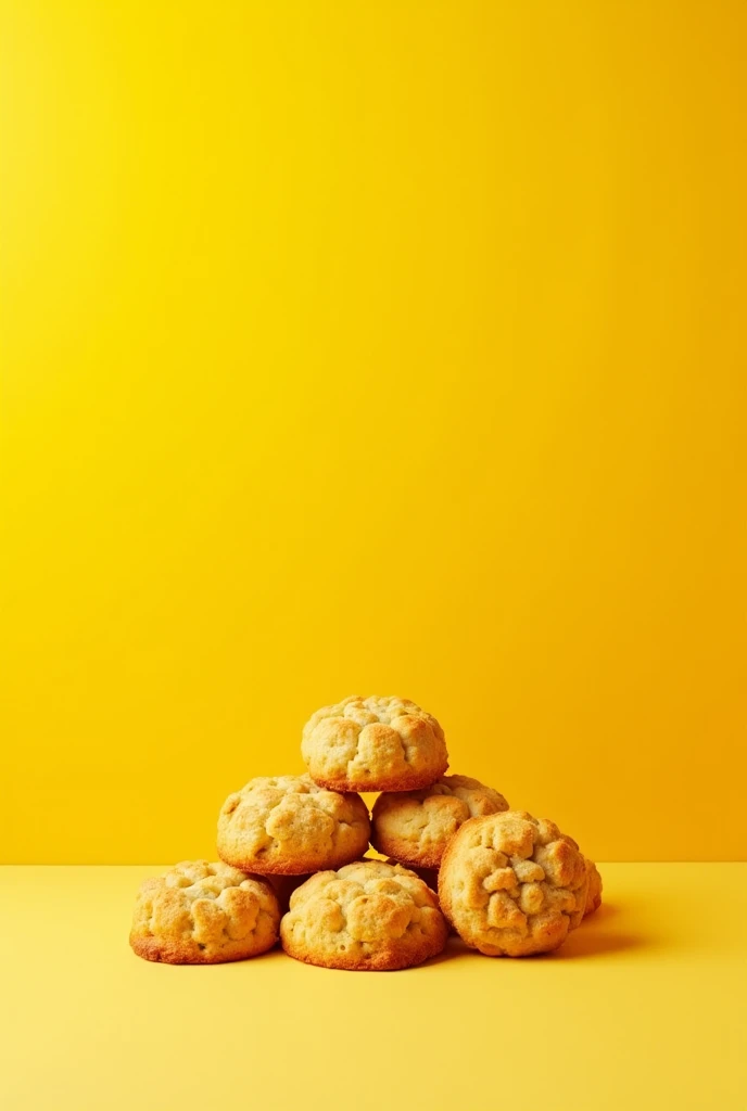 Rusk and biscuits 
with yellow background 