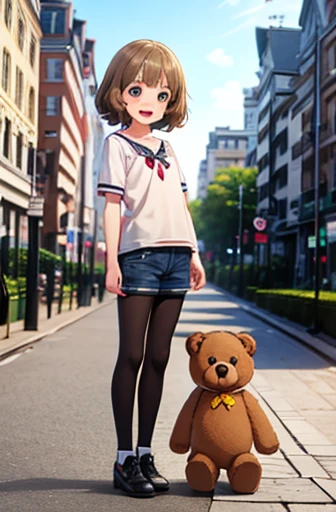 masterpiece, best quality, very aesthetic, absurdres, 1girl, suou momoko, millimas, white legwear, light brown hair, smile, look...