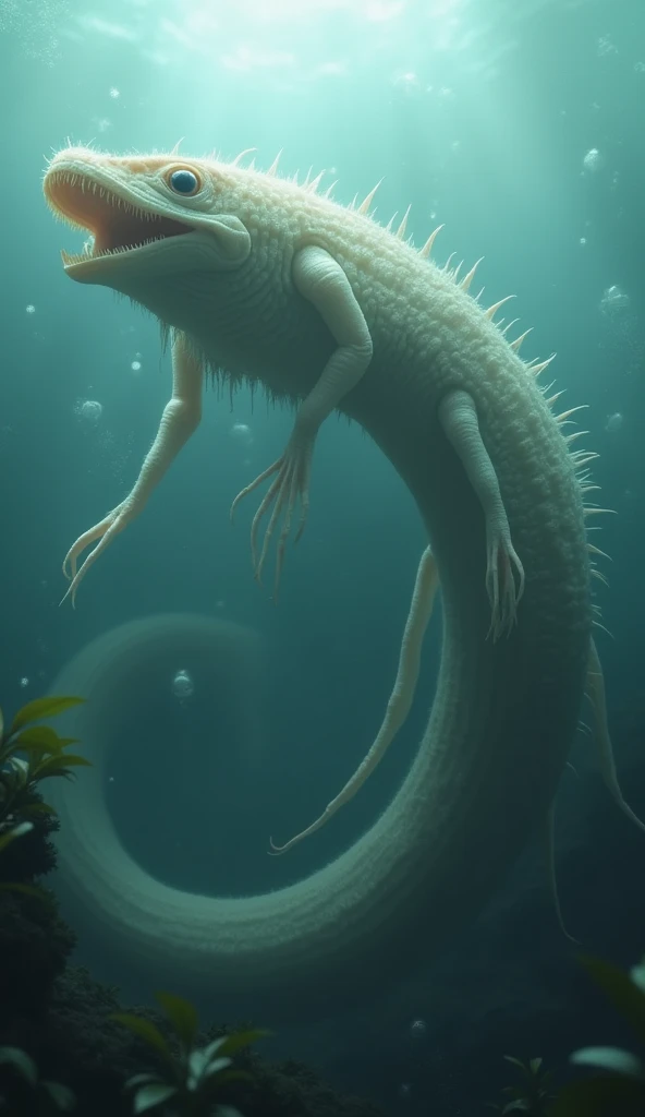 (Masterpiece), (High Quality)4k, a cinematic image of a giant olm 