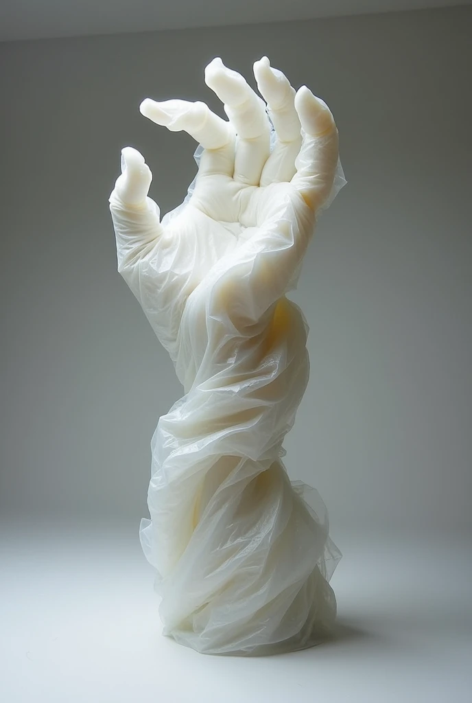  a polythene abstruct hand made structure to represent anxiety