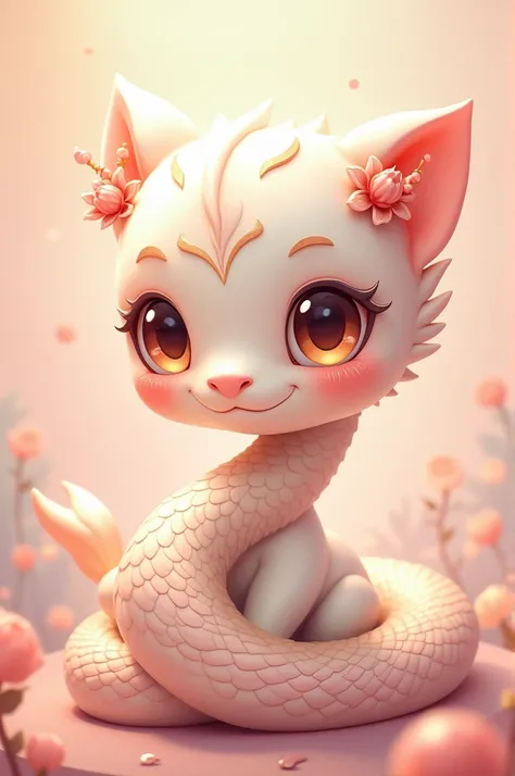 Crea una imagen de un Naga Kawaii
