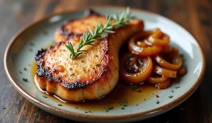 Pork chops with onions