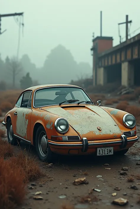 Abandoned Porsche car 