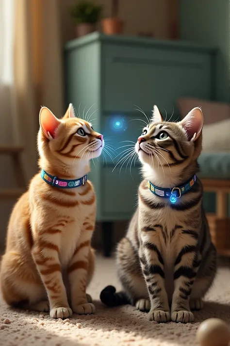 (communication machine), (cats), (collar), (collar)