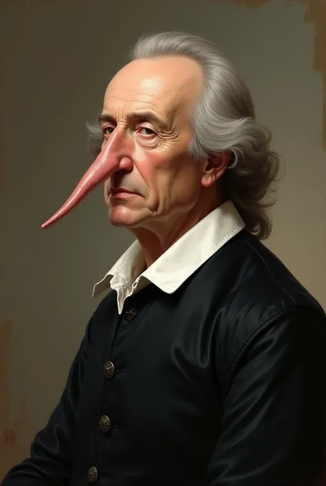 Philosopher John Locke  , long nose but not that much