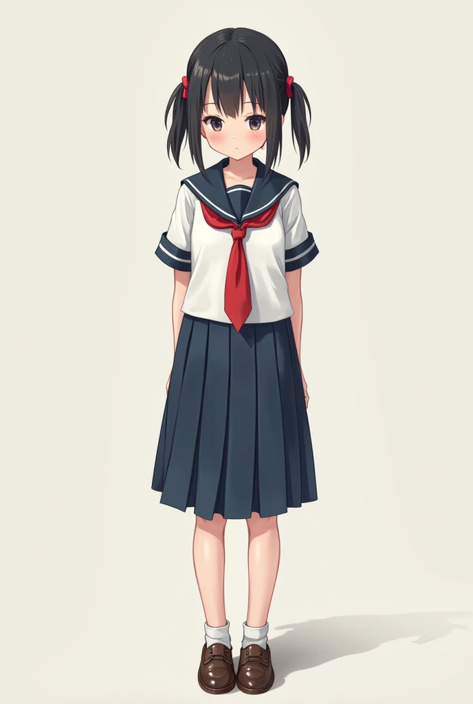 Japanese girl wearing school clothes