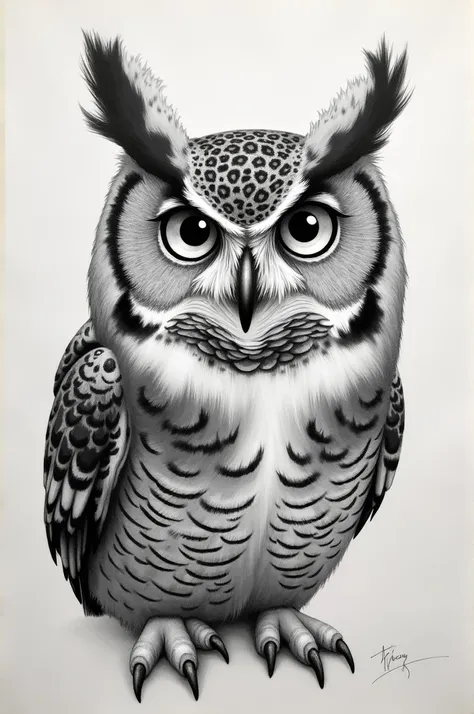 Create a drawing of an owl and place it "#I will restore it"

