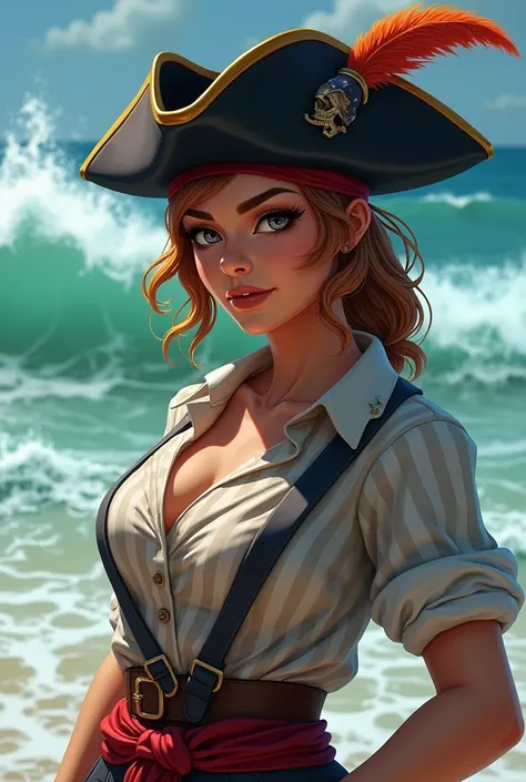 woman wearing a pirate hat