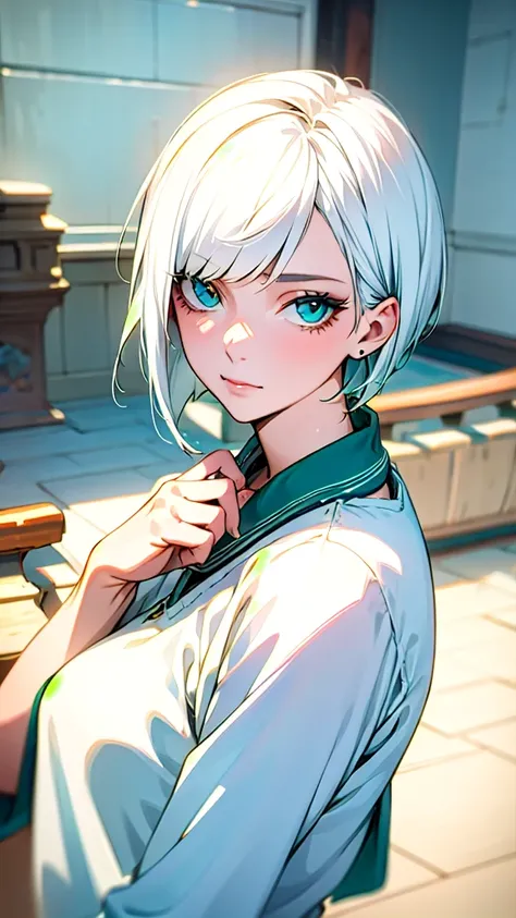 [((Fiona_Frost)), 1 girl, (alone), (masterpiece, Highest quality), (finely detailed beautiful eye), green_eye, (short_hair), (white_hair)