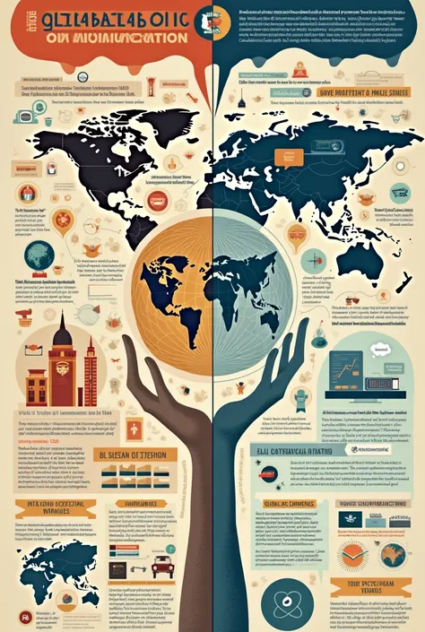 Can you create a poster about the effects of globalization to communication and make it like an student that made it