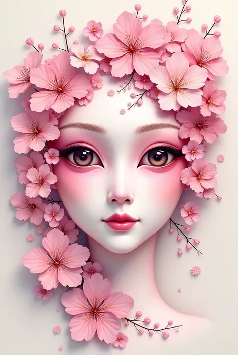 Create a pink mask only, with sakura details(Japanese mask) in pixel