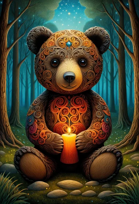 Teddy Bear, outdoor, by Andy Kehoe.
(best quality, masterpiece), very aesthetic, perfect composition, intricate details, ultra-detailed, vivid colors