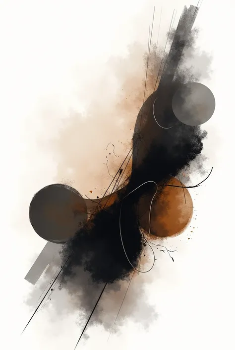 White background, black brown abstract art