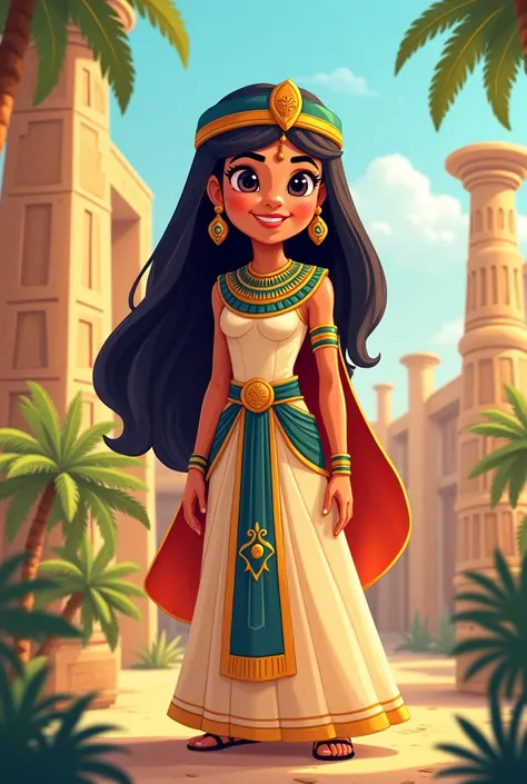 Draw a cute picture of Cleopatra for a book for kids ages 4-10 