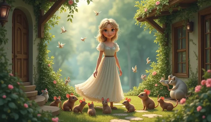 Cinderella’s only companions were the animals in the house and garden. She spoke to the birds, and they chirped back at her as if they understood. She fed the mice, who in return kept her company while she worked. Despite her harsh circumstances, Cinderell...