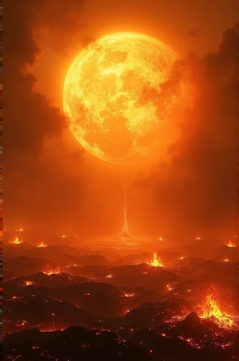 A big sun and fire all ground 