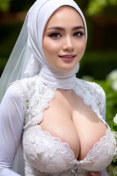 ((realistic lighting, best quality, 8k, masterpiece: 1.3, hyper realistic)), clear focus: 1.2, 1 indonesian hijab girl, georgeus...