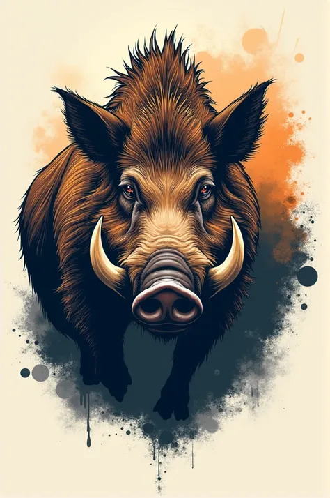 Image of a wild boar for a business card 