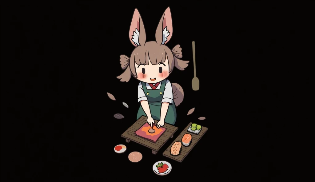 Animal ears　Scene of making nigiri sushi