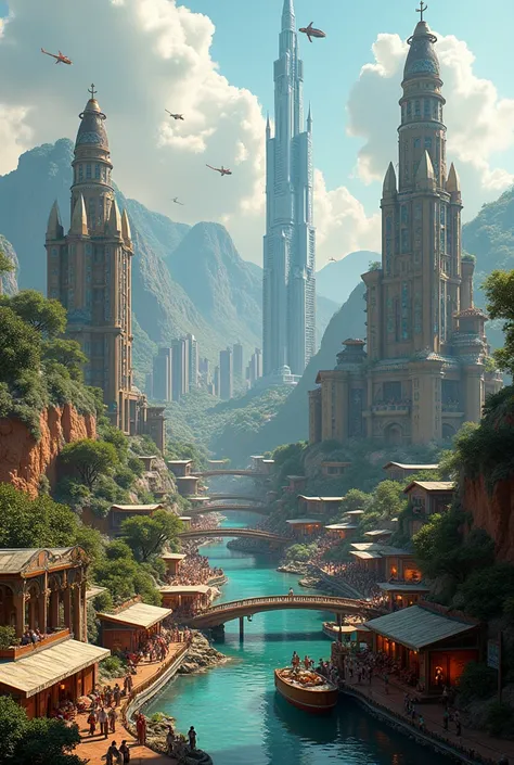 Futuristic African city.Ultra high quality.