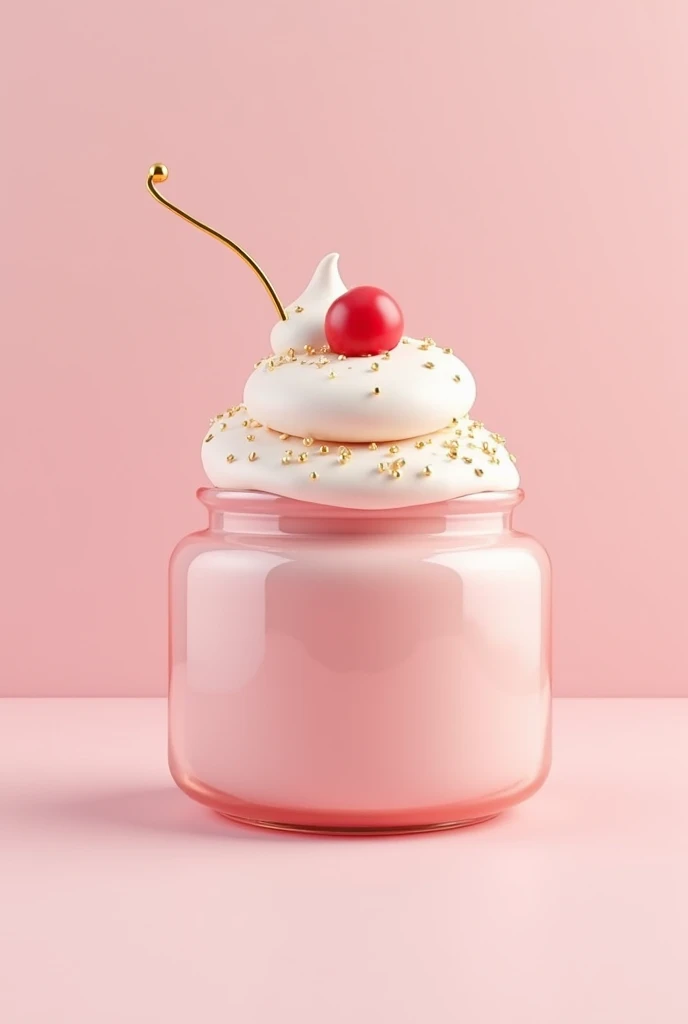 "Create a 3D logo for a confectionery company named Audrei Bolos, specializing in mini cakes in a jar. The design should be cute, professional, and visually appealing, with a mature, elegant feel. The color scheme should predominantly feature shades of sof...