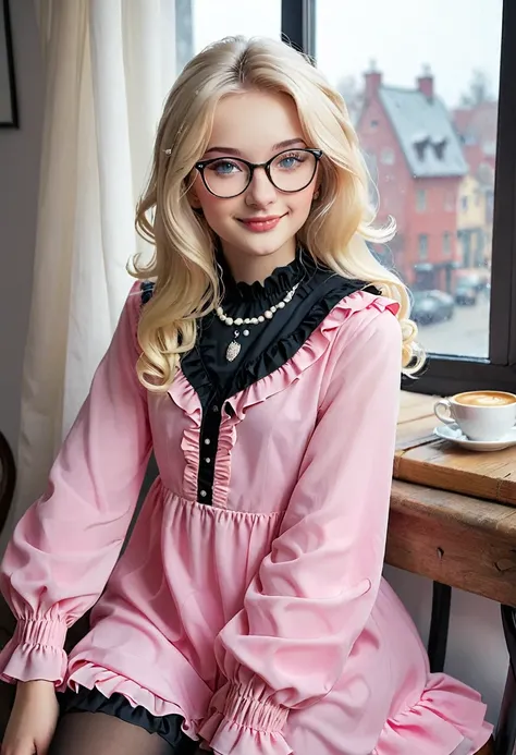 enjoying a cup of coffee.(aroused, wanna make love?),good morning! (pink clothing), cute 18 yo (blonde)woman of slavic descent.(...