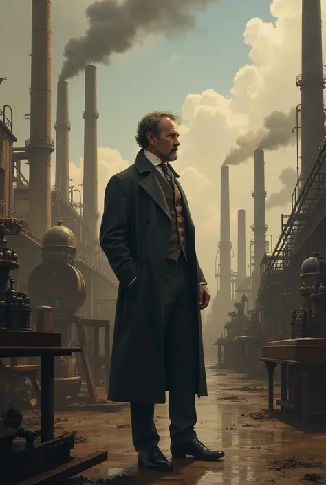 The scientist arrives in the late 19th century, observing mass production, oil use, and electrification.