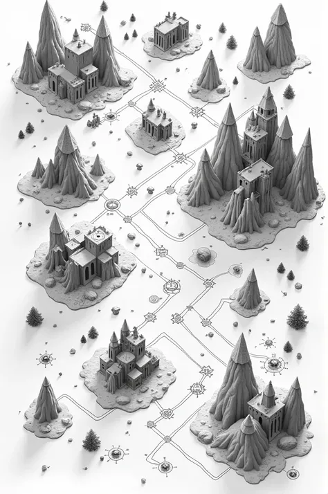 Game map in black and white