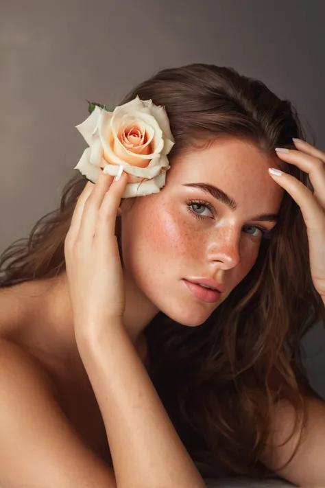 

photorealistic ,beauty woman with roses ,realistic skin,ultrarealistic, ideal hair,stock hair retouch, hyperdetailed,photorealistic,ultrarealistic, raw photo, k,hyper detailed, maximum detail, 32k, Color Grading, ultra HD, extreme meticulous detailing, s...