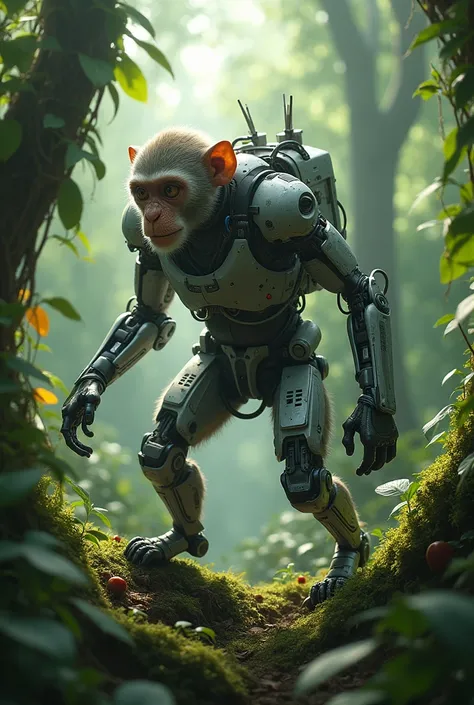 jungle with a cyborg monkey