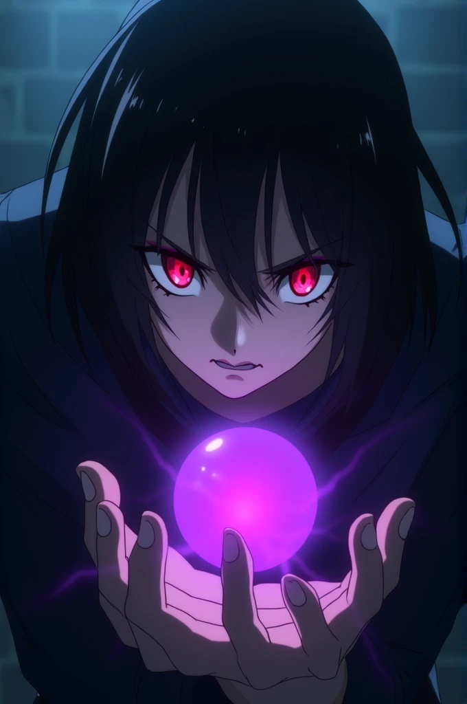 anime character with red eyes holding a purple object in his hand, alucard, sebastian michaelis, anime vampires, hijikata toushirou, tsurumaki kazuya, inspired by Yamagata Hiro, screenshot from a 2012s anime, todays featured anime still, still from tv anim...