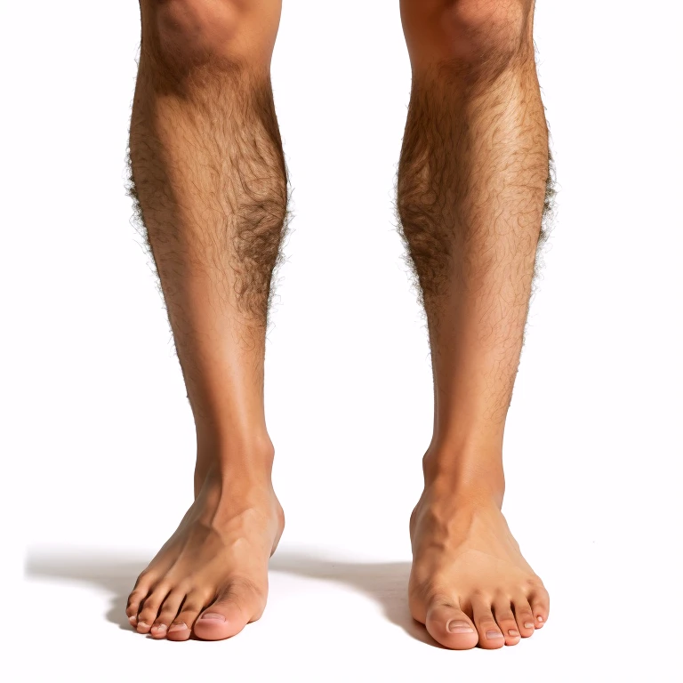 Bare feet of a 20-year-old Hispanic man. Less hair.