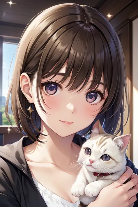 anegasaki nene、Shiny brown hair, short hair, (Beautiful brown eyes、Sparkling eyes, Fine grain)、smile、Ultra-detailed eyes、Highly detailed face, Highly detailed eyes,



Highest quality, Perfect Face, Complex, Beautiful views, 超リアルな8k CG,Perfect artwork, (Ul...