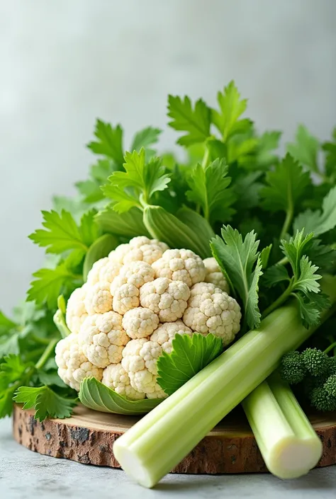 Cauliflower, parsley, celery